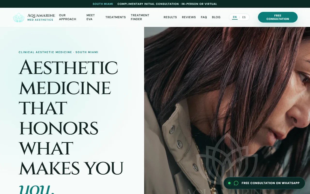 Sitio web Aquamarine Med Aesthetics