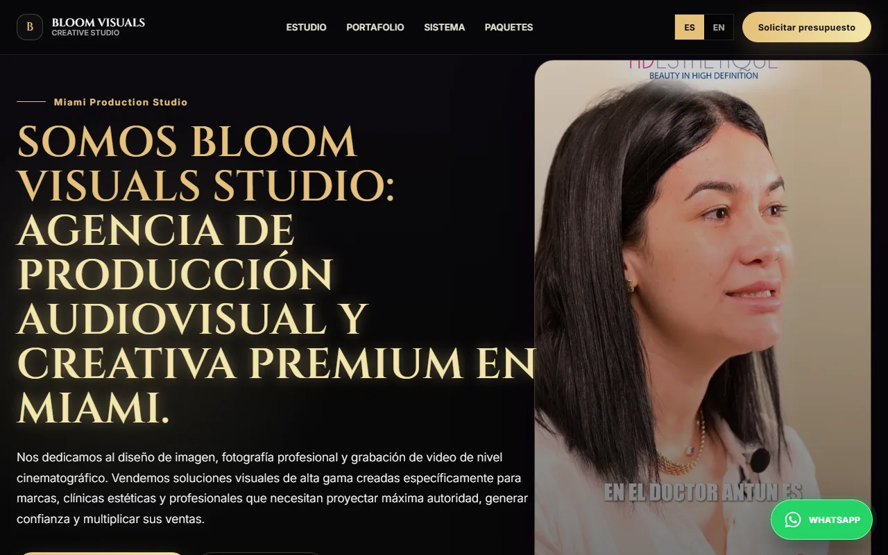 Sitio web Bloom Visuals Studio