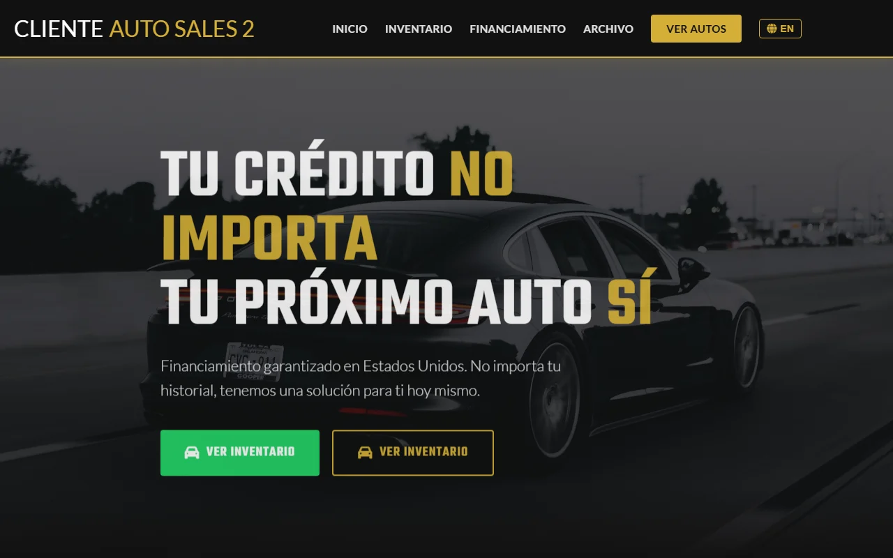 Sitio web Cliente Auto Sales 2